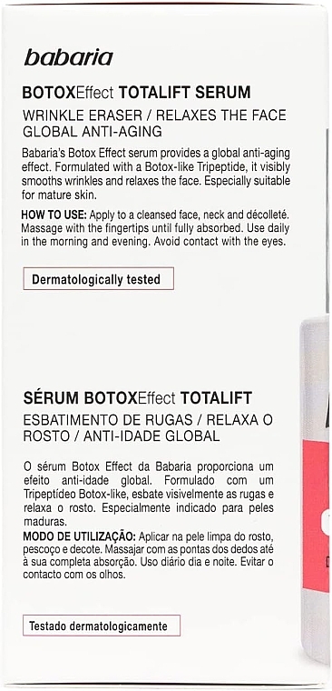 Face Lifting Serum - Babaria Botox Effect Total Lift Serum — photo N4