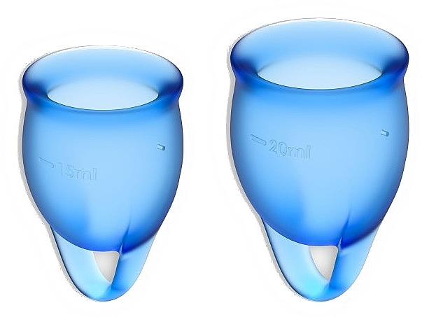 Menstrual Cup Set, dark blue - Satisfyer Feel Confident Menstrual Cups Dark Blue — photo N3