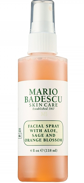 Aloe, Sage Orange Blossom Face Spray - Mario Badescu Facial Spray with Aloe Sage & Orange Blossom — photo N2