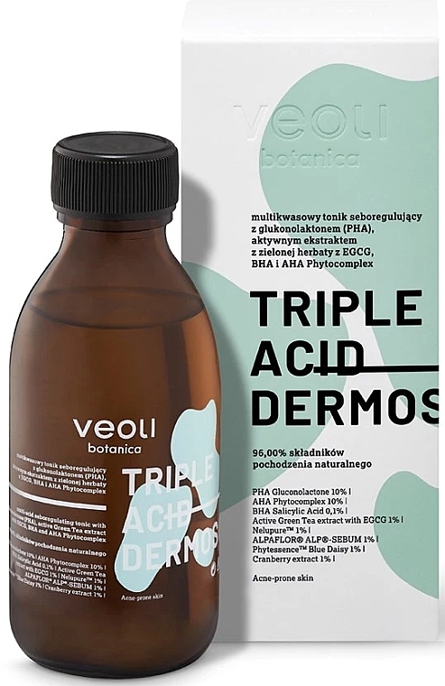 Triple Acid Sebum-Regulating Tonic - Veoli Botanica Triple Acid DermoSolution — photo N1