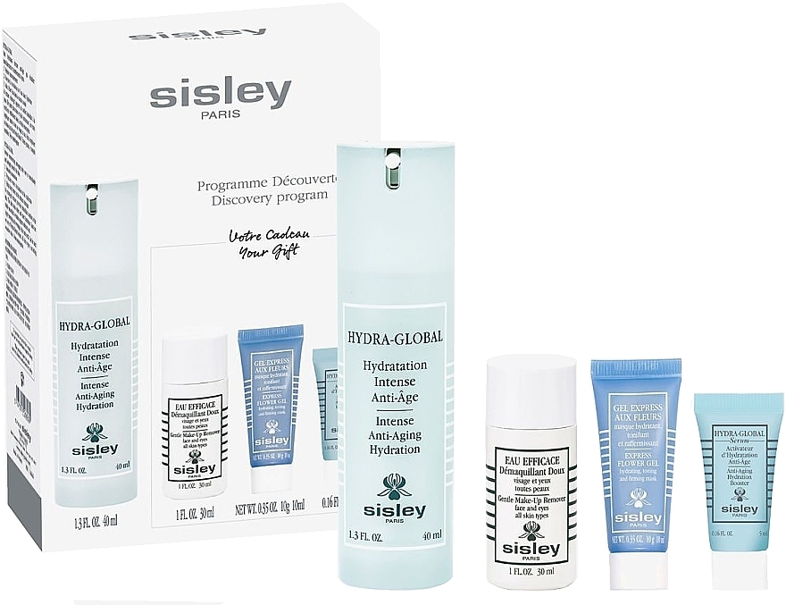 Set - Sisley Hydra-Global Moisturizing Discovery Program (cr/gel/40ml + micel/water/30ml + ser/mini/5ml + b/cr/mini/10ml) — photo N1