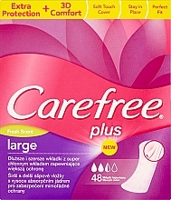 Fragrances, Perfumes, Cosmetics Pantyliners with Fresh Scent, 48 pcs - Carefree Plus Large Fresh