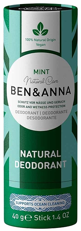 Mint Soda Deodorant (cardboard) - Ben & Anna Natural Care Mint Deodorant Paper Tube — photo N5