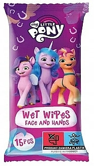 Wet Wipes with Strawberry Scent, 15 pcs - My Little Pony Wet Wipes — photo N1