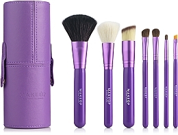 Fragrances, Perfumes, Cosmetics Makeup Brush Set in Tube, 7 pcs, purple - MAKEUP