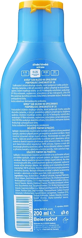 Sunscreen Body Milk - Nivea Sun Protect & Bronze SPF20 — photo N8
