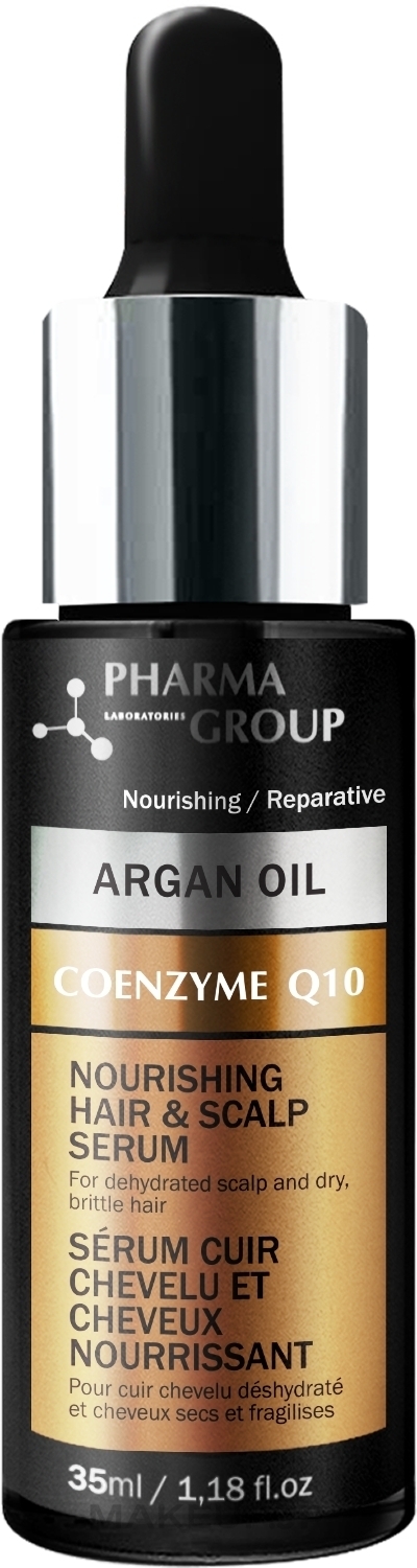 Nourishing Hair Serum - Pharma Group Laboratories Argan Oil + Coenzyme Q10 Hair & Scalp Serum — photo 35 ml
