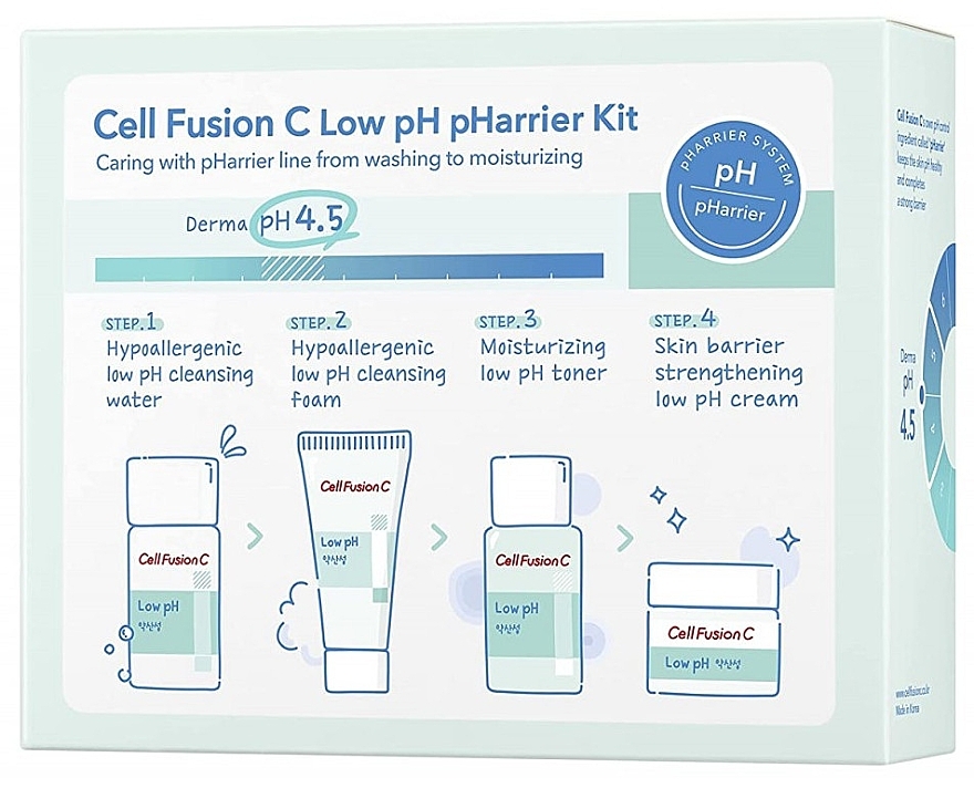 GIFT! Set - Cell Fusion C Low pH Pharrier Kit (f/foam/20 ml + cl/20ml + tonic/20 ml+cr/8 ml) — photo N1