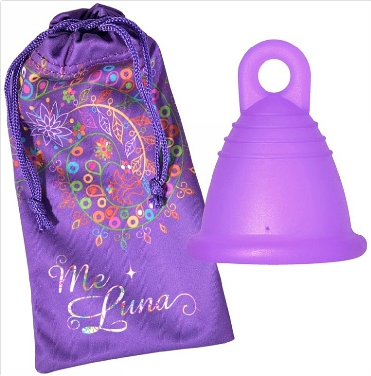 Menstrual Cup with Ball Handle, XL-size, purple - MeLuna Classic Menstrual Cup — photo N1