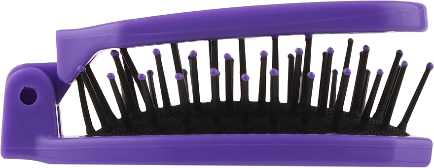 Foldable Hair Brush with Mirror, 499426, purple - Inter-Vion — photo N3