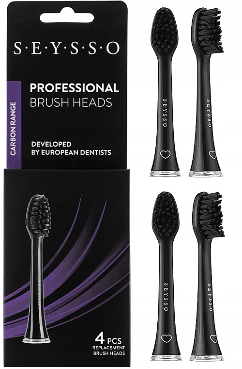 Toothbrush Head, 4 pcs - Seysso Carbon Professional — photo N1