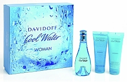 Fragrances, Perfumes, Cosmetics Davidoff Cool Water Woman - Set (edt/50ml + b/lot/50ml + sh/gel/50ml)