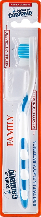 Family Toothbrush, medium, blue - Pasta Del Capitano Family Medium — photo N2