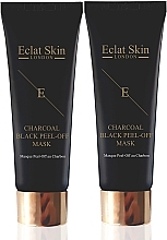 Set - Eclat Skin London 24k Gold Purifying Charcoal Black Peel-Off Mask Kit (mask/2x50ml) — photo N1