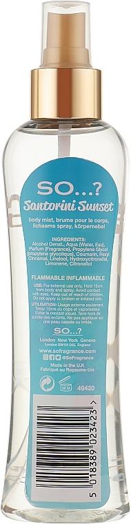 Body Spray - So...? Santorini Sunset Body Mist — photo N32