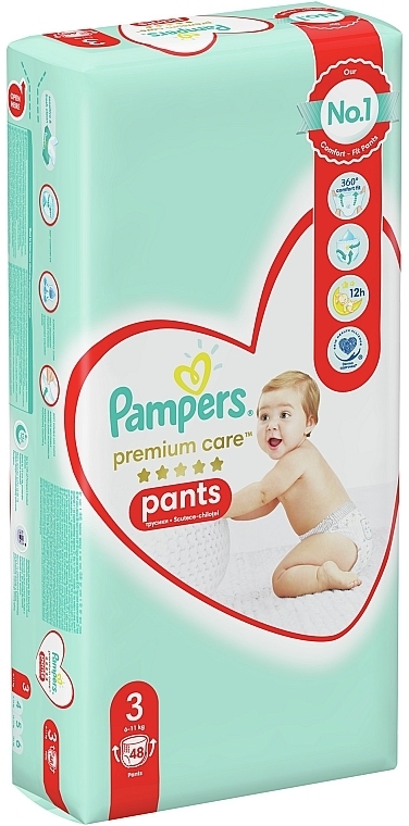 Premium Care Diaper Pants Midi 3 (6-11 kg), 48 pcs - Pampers — photo N25