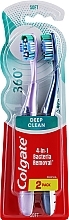 Super Clean Toothbrushes, soft, lilac + dark blue - Colgate 360 Whole Mouth Clean Soft — photo N1