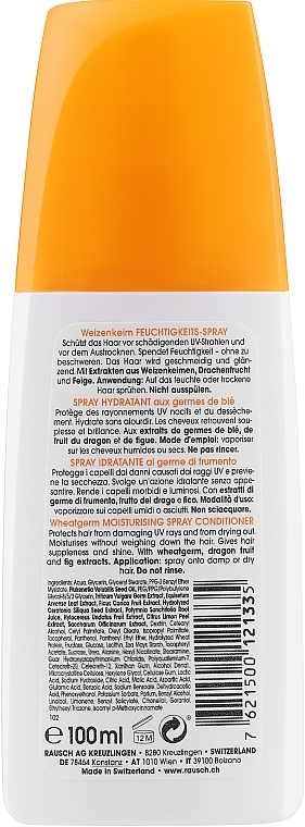 Spray Conditioner for Dry Hair - Rausch Wheatgerm Moisturizing Spray Conditioner — photo N12