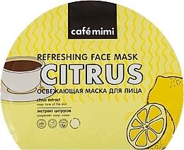 Fragrances, Perfumes, Cosmetics Refreshing Facial Sheet Mask - Cafe Mimi Refreshing Face Mask Citrus