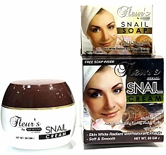 Fragrances, Perfumes, Cosmetics Set - Hemani Fleurs Snail Cosmetic Set (f/cr/80ml + soap/30ml)