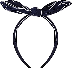 Fragrances, Perfumes, Cosmetics Head Band with Decorative Knot, FA-5618, dark blue striped - Donegal