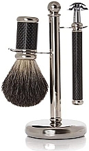 Shaving Set - Golddachs Pure Bristle, Wenge Wood, Stainless Steel, Mach3 (sh/brush + razor + stand) — photo N7