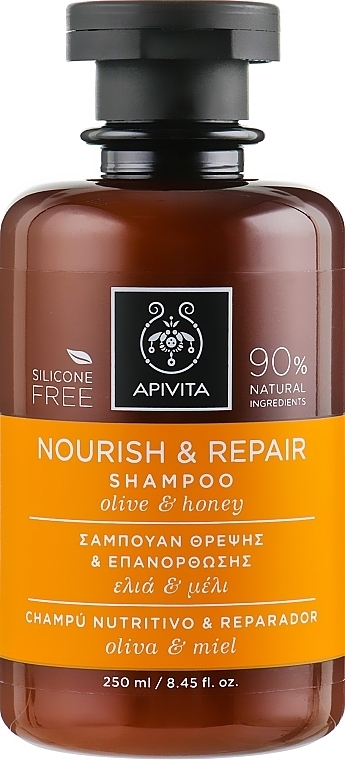 Repair Nourishing Olive Oil & Honey Shampoo - Apivita Nourish And Repair Shampoo With Olive And Honey — photo N1