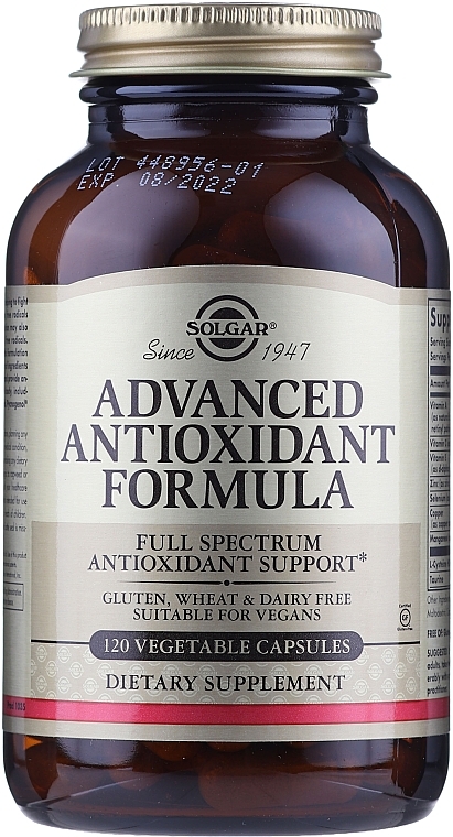 Dietary Supplement "Antioxidant Complex" - Solgar Advanced Antioxidant Formula — photo N10