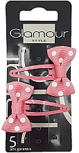 Fragrances, Perfumes, Cosmetics Hair Clips with Bow, pink - Glamour Style