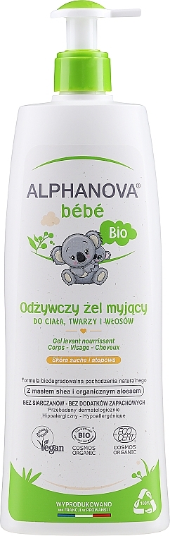 Cleansing Hair and Body Gel for Dry Skin - Alphanova Bebe Nourishing Wash Gel — photo N3