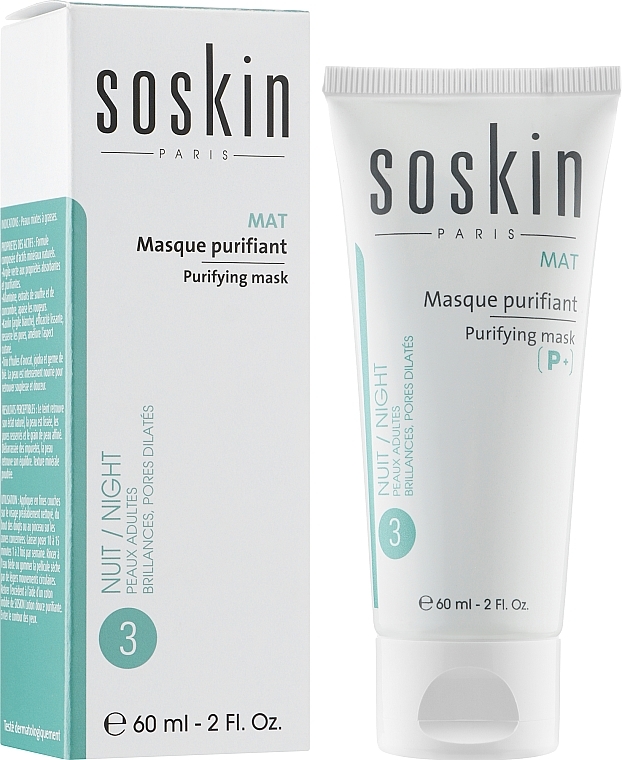 Face Cleansing Mask for Oily & Combination Skin - Soskin Purifying Mask — photo N2