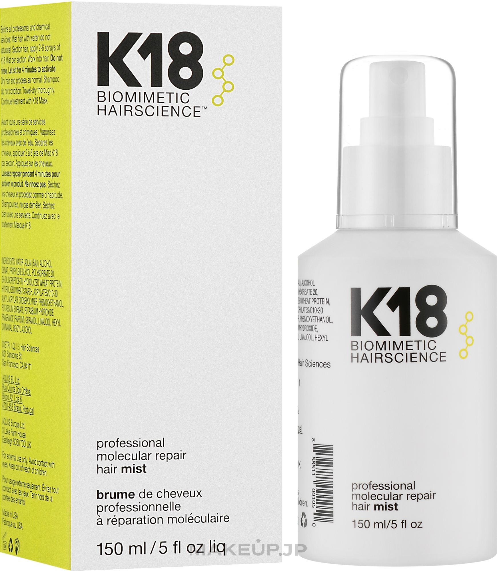 Hair Mist - K18 Hair Biomimetic Hairscience Professional Molecular Repair Hair Mist — photo 150 ml