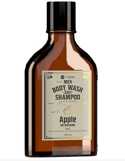 Apple Body, Hair & Beard Wash - HiSkin Men Body Wash Gel And Shampoo — photo N2