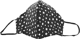 Protective Face Mask, black with small stars, size M - Gioia — photo N7