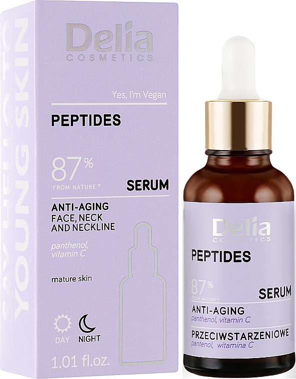 Anti-Aging Face, Neck & Decollete Serum with Peptides - Delia Peptides Serum — photo N9