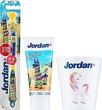 Fragrances, Perfumes, Cosmetics Set (alpaca, unicorn) - Jordan Junior (toothpaste/50ml + toothbrush/1pc + cup)