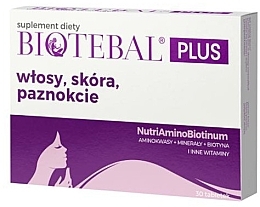 Hair, Skin & Nail Dietary Supplement - Biotebal Plus Supplement Diety — photo N1