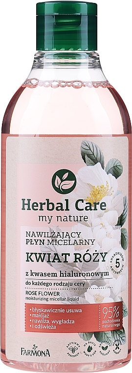 Micellar Water with Hyaluronic Acid "Rose Flower" - Farmona Herbal Care — photo N1