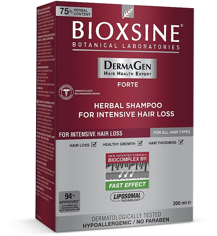 Anti Intensive Hair Loss Herbal Shampoo - Biota Bioxsine DermaGen Forte Herbal Shampoo For Intensive Hair Loss — photo N12