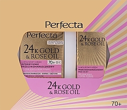 Fragrances, Perfumes, Cosmetics Set - Perfecta 24K Gold & Rose Oil 70+ (f/cr/50ml + eye/cr/15ml)