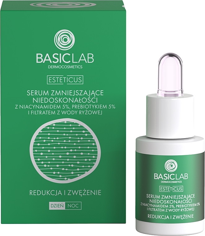 Anti-Imperfection Serum with Niacinamide 5%, Prebiotic 5% & Rice Water Filtrate - BasicLab Dermocosmetics Esteticus — photo N1
