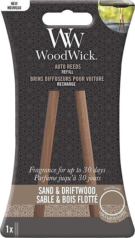 Car Reed Diffuser (refill) - Woodwick Sand & Driftwood Auto Reeds Refill — photo N1