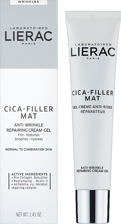 Anti-Aging Cream Gel for Face - Lierac Cica-Filler Mat Anti-Wrinkle Repairing Cream-Gel — photo N2