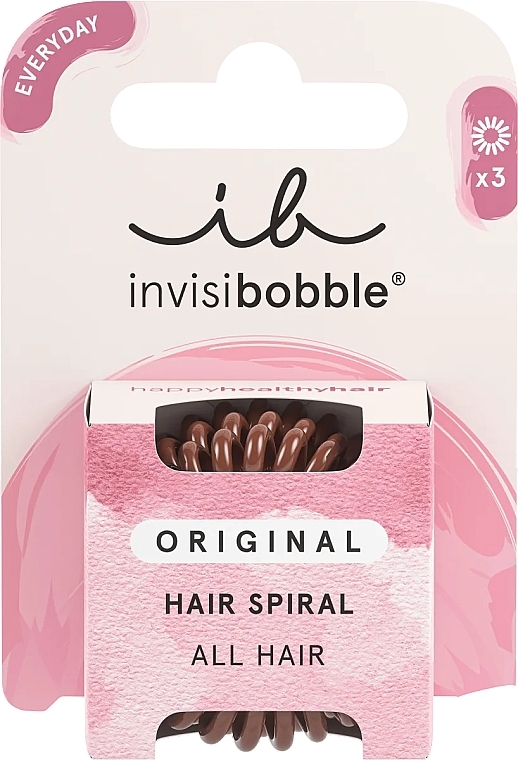 Hair Ring, 3 pcs - Invisibobble Original Pretzel Brown — photo N3