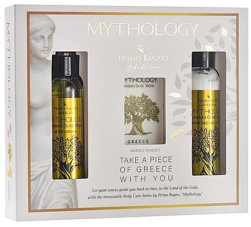 Skincare Set - Primo Bagno Mythology Athena's Olive Youth Set (b/cr/100 ml + b/aroma/100 ml + magnet) — photo N1