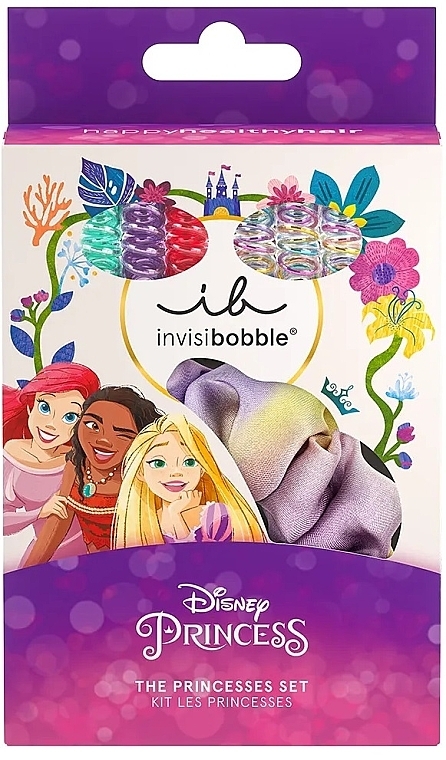 Hair Tie Set, 7 pcs. - Invisibobble Kids Disney The Princesses Set	 — photo N1