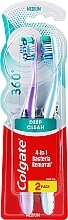 Medium Toothbrush 'Super Clean', purple+blue - Colgate — photo N1