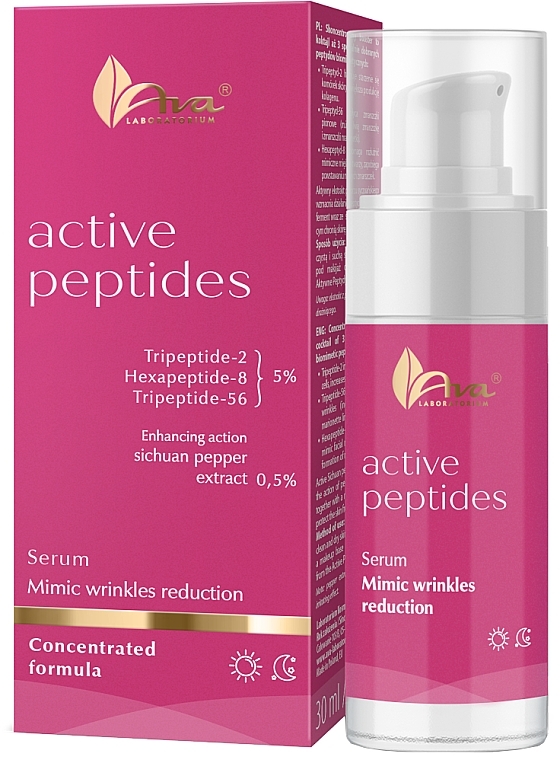 Anti-Wrinkle Serum - Ava Laboratorium Active Peptides Serum Mimic Wrinkles Reduction  — photo N1