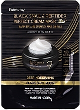 GIFT! Rejuvenating Cream with Black Snail Mucin and Peptides - FarmStay Black Snail & Peptide 9 Perfect Cream Mask — photo N1