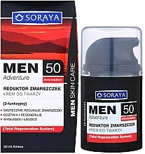 Fragrances, Perfumes, Cosmetics Anti-Wrinkle Face Cream - Soraya Men Adventure 50+